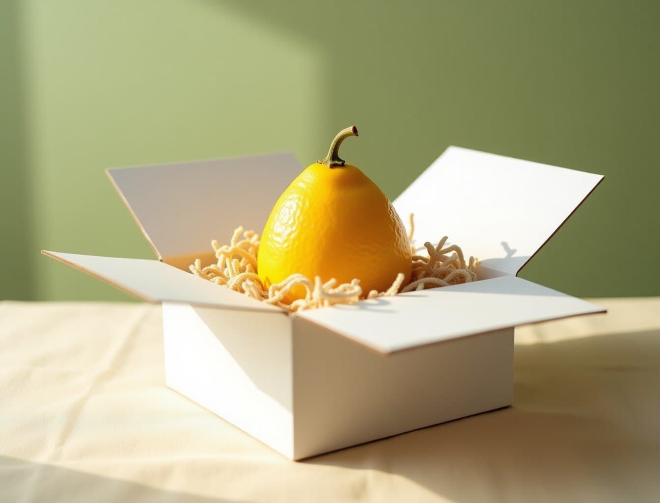 Mehudar A: an esrog resting in its open box